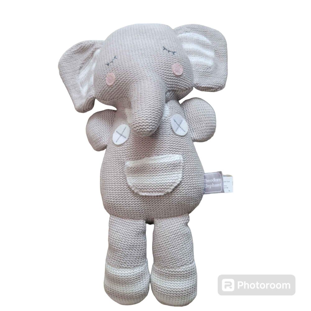 Theodore Elephant 14" Plush Stuffy Rattle